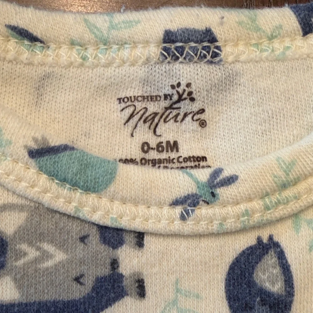 Touched by Nature Organic Cotton Baby Set 8 Pc Outfit Bundle 0-6M Blue